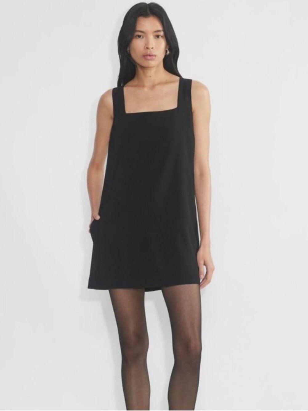 Aritzia - Babaton Black Square-Neck Mini Shift Dress - Small - NWT